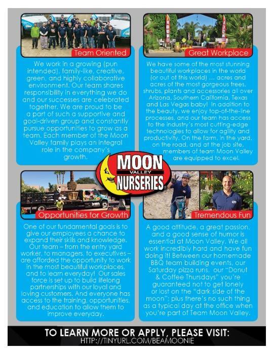 Moon Valley Nursery Inc Mission, Benefits, and Work Culture | Indeed.com