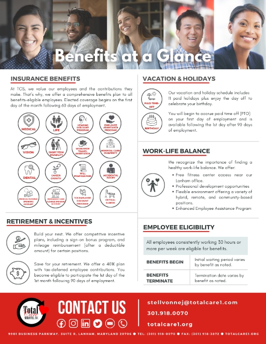 Total Care Services, Inc. Mission, Benefits, and Work Culture