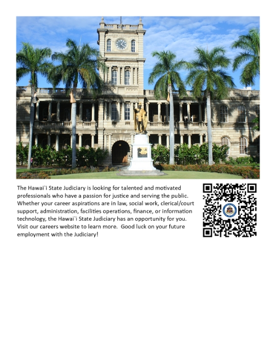 The Judiciary, State of Hawaii Mission, Benefits, and Work Culture