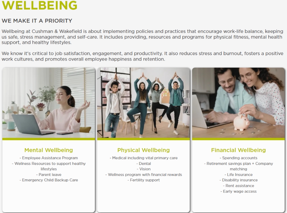 Cushman & Wakefield Mission, Benefits, and Work Culture