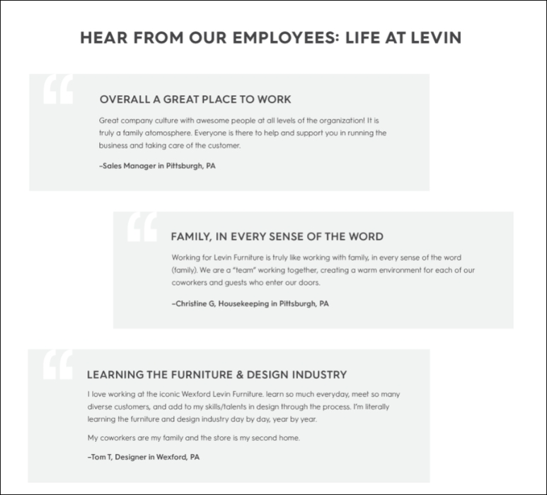 Levin Furniture Mission, Benefits, and Work Culture