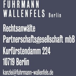 FUHRMANN WALLENFELS Berlin Rechtsanwälte Partnerschaftsgesellschaft mbB Logo