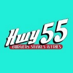 Hwy 55 Burgers, Shakes & Fries logo